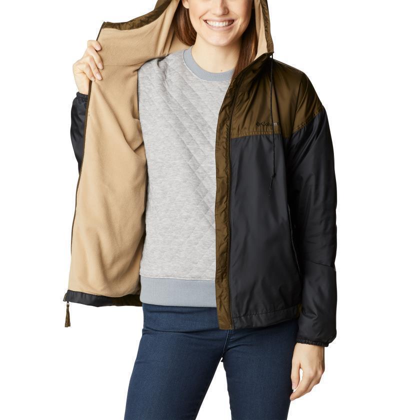 Flash Challenger Lined Windbreaker - Womens - Black / Olive Green 5