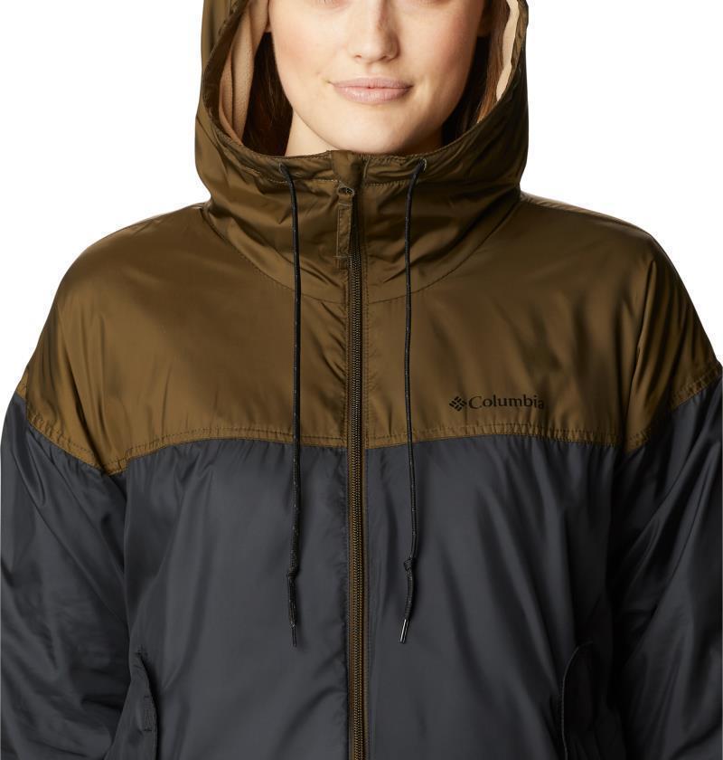 Flash Challenger Lined Windbreaker - Womens - Black / Olive Green 6