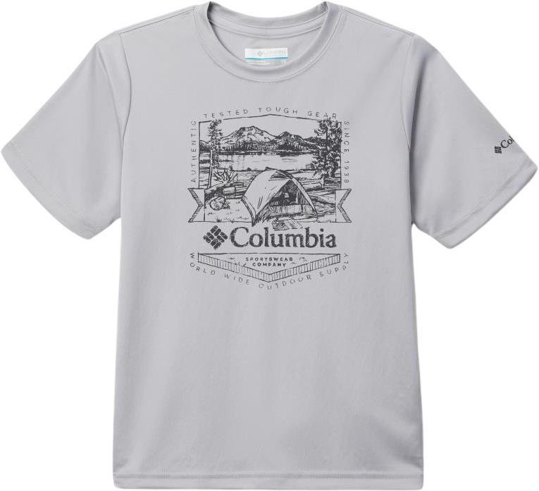 Fork Stream SS Graphic Shirt - Youth Boys - Columbia Grey / Lakeside Badge 1
