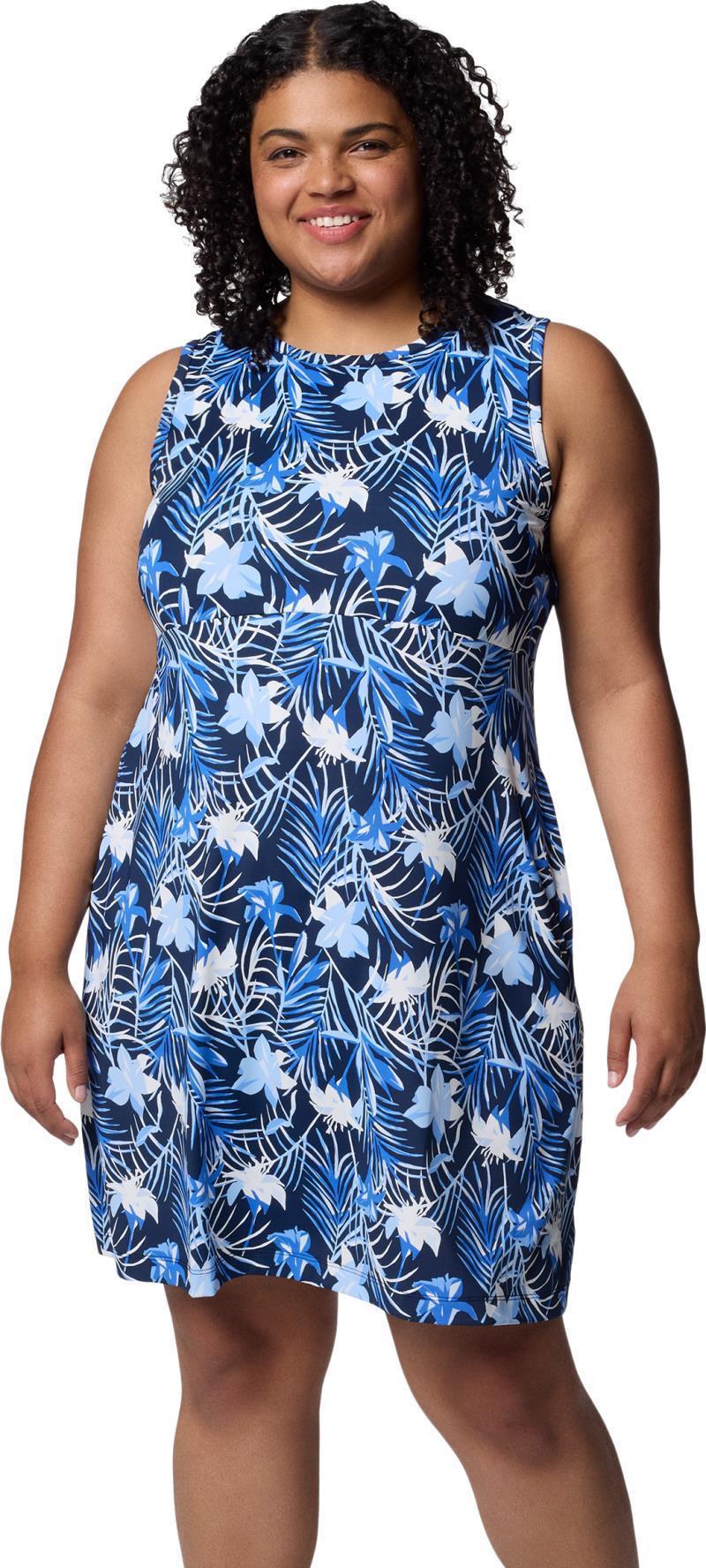 Freezer Tank Dress, Extended - collegiate navy tropicfield 1