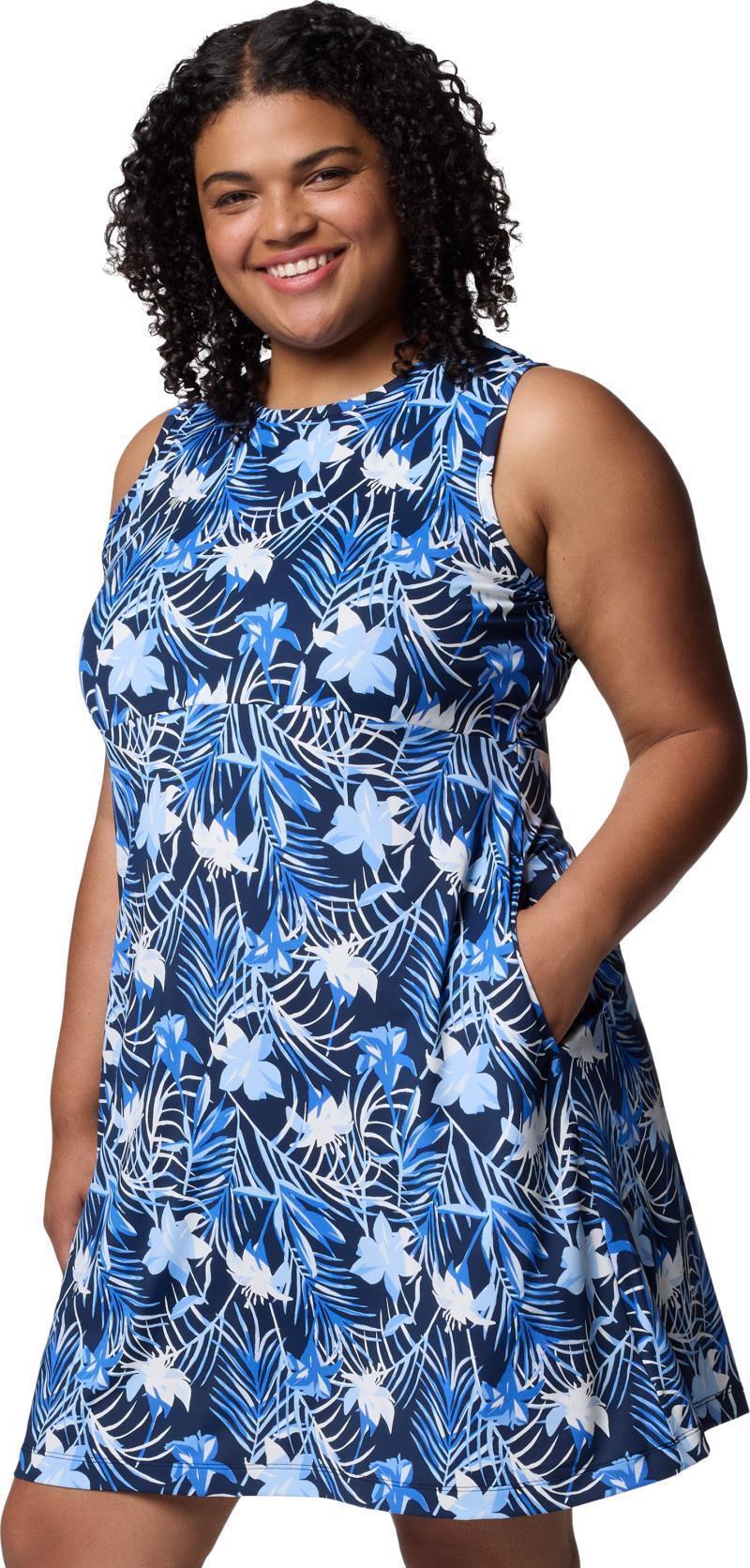 Freezer Tank Dress, Extended - collegiate navy tropicfield 1
