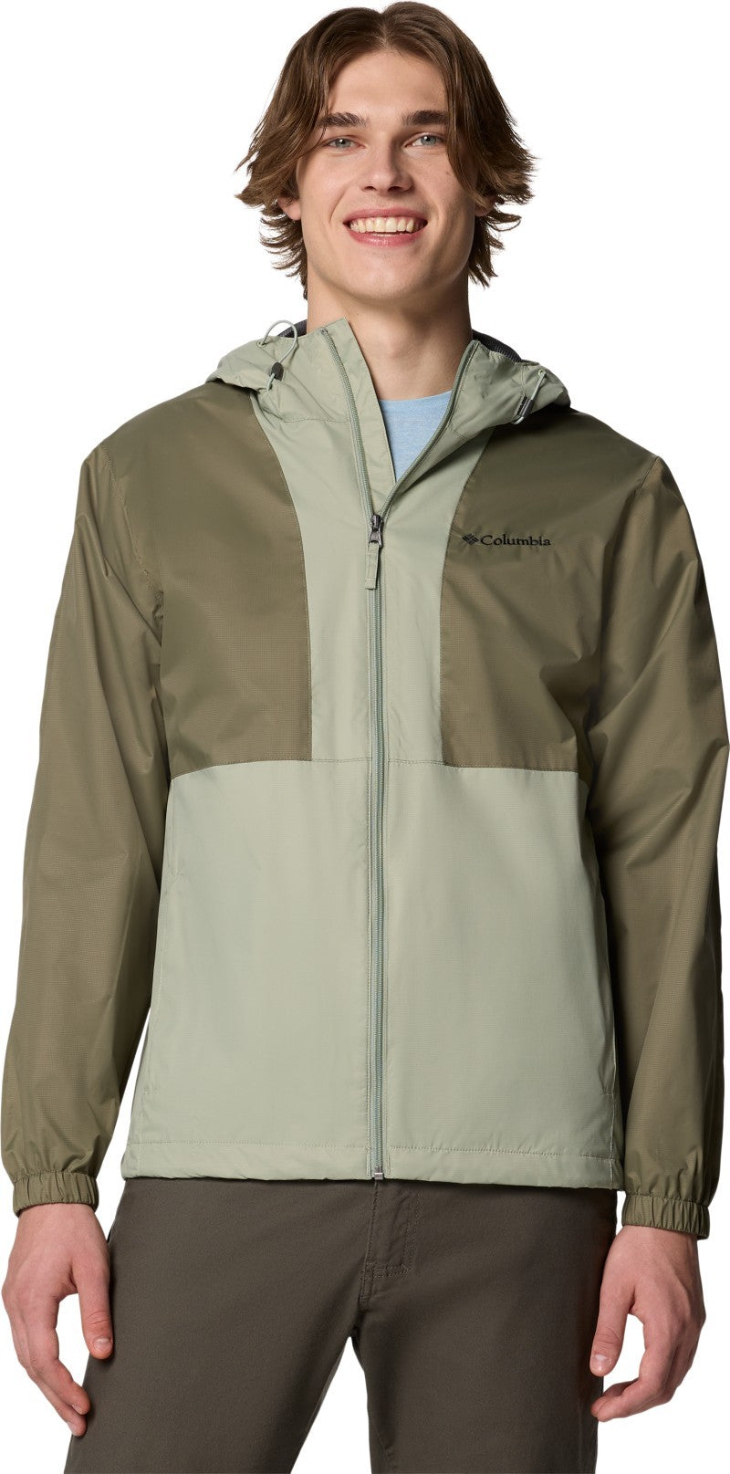 Glenbrook Bend Rain Jacket, Extended - Mens - stone green / safari 1