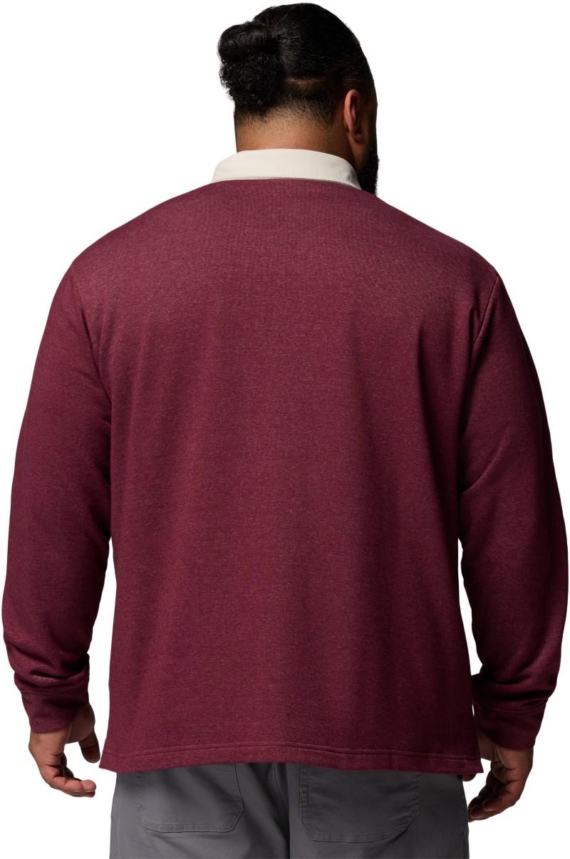 Hart Mountain Collared Pullover, Extended - Mens - rich wine heather / dark stone 1
