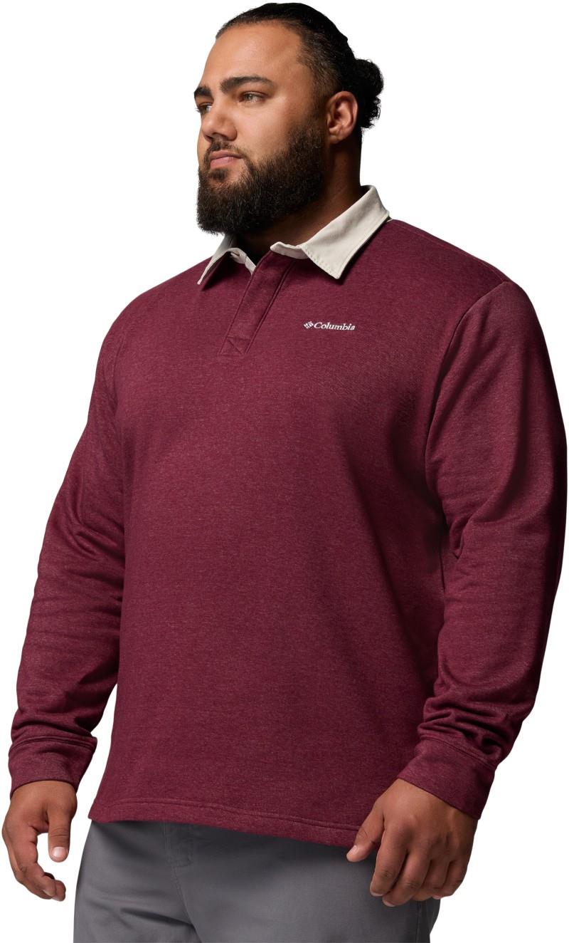 Hart Mountain Collared Pullover, Extended - Mens - rich wine heather / dark stone 1