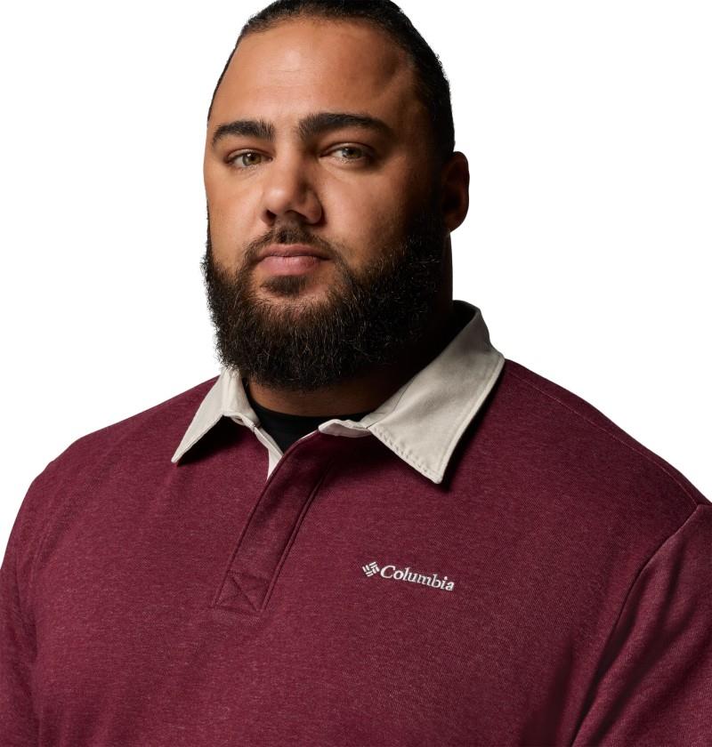 Hart Mountain Collared Pullover, Extended - Mens - rich wine heather / dark stone 1