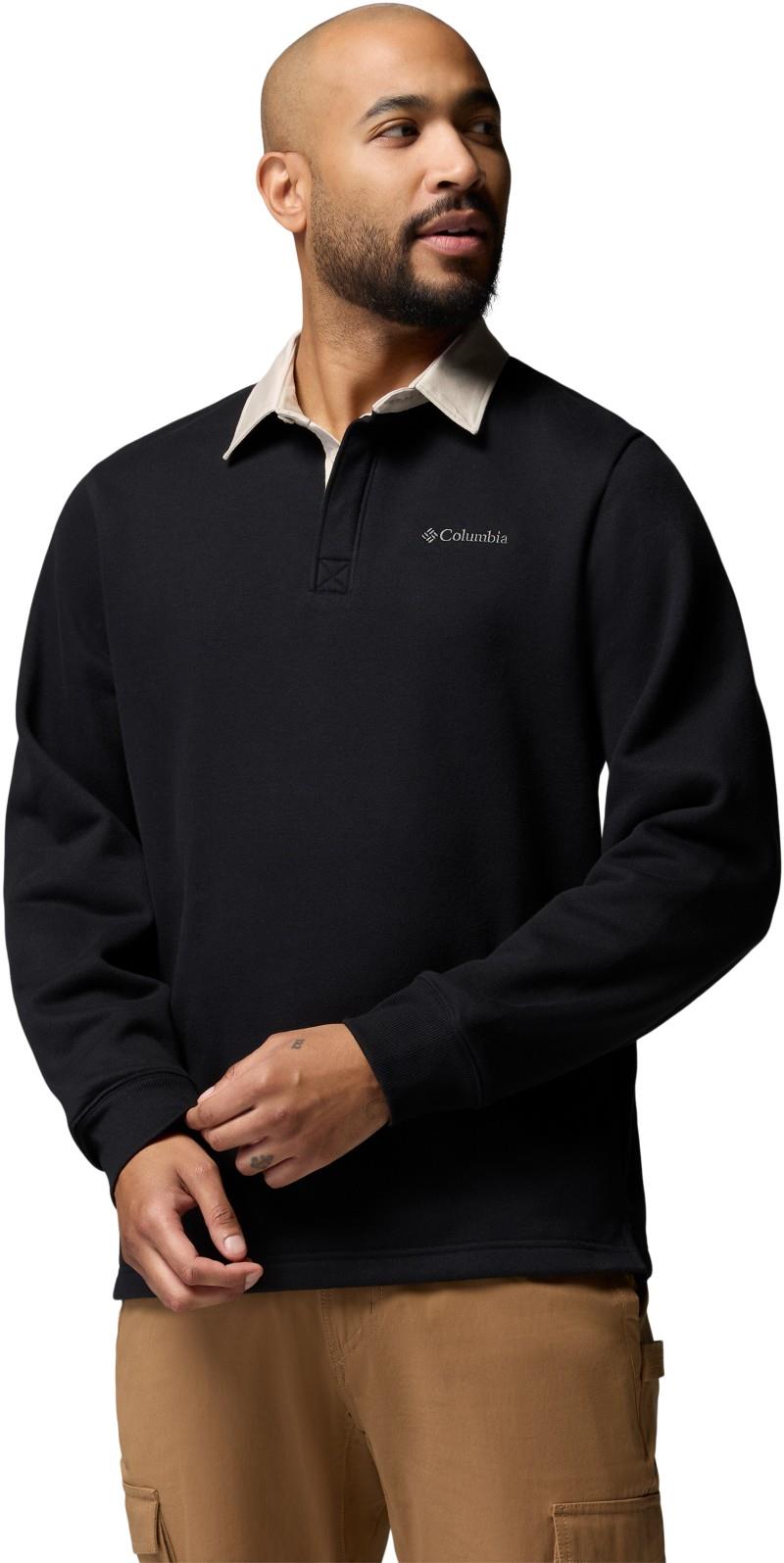 Hart Mountain Collared Pullover - Mens - black / dark stone 1
