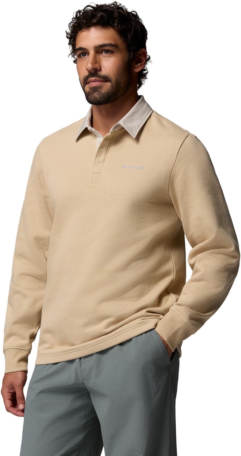 Hart Mountain Collared Pullover - Mens - oatmeal heather / dark stone 1