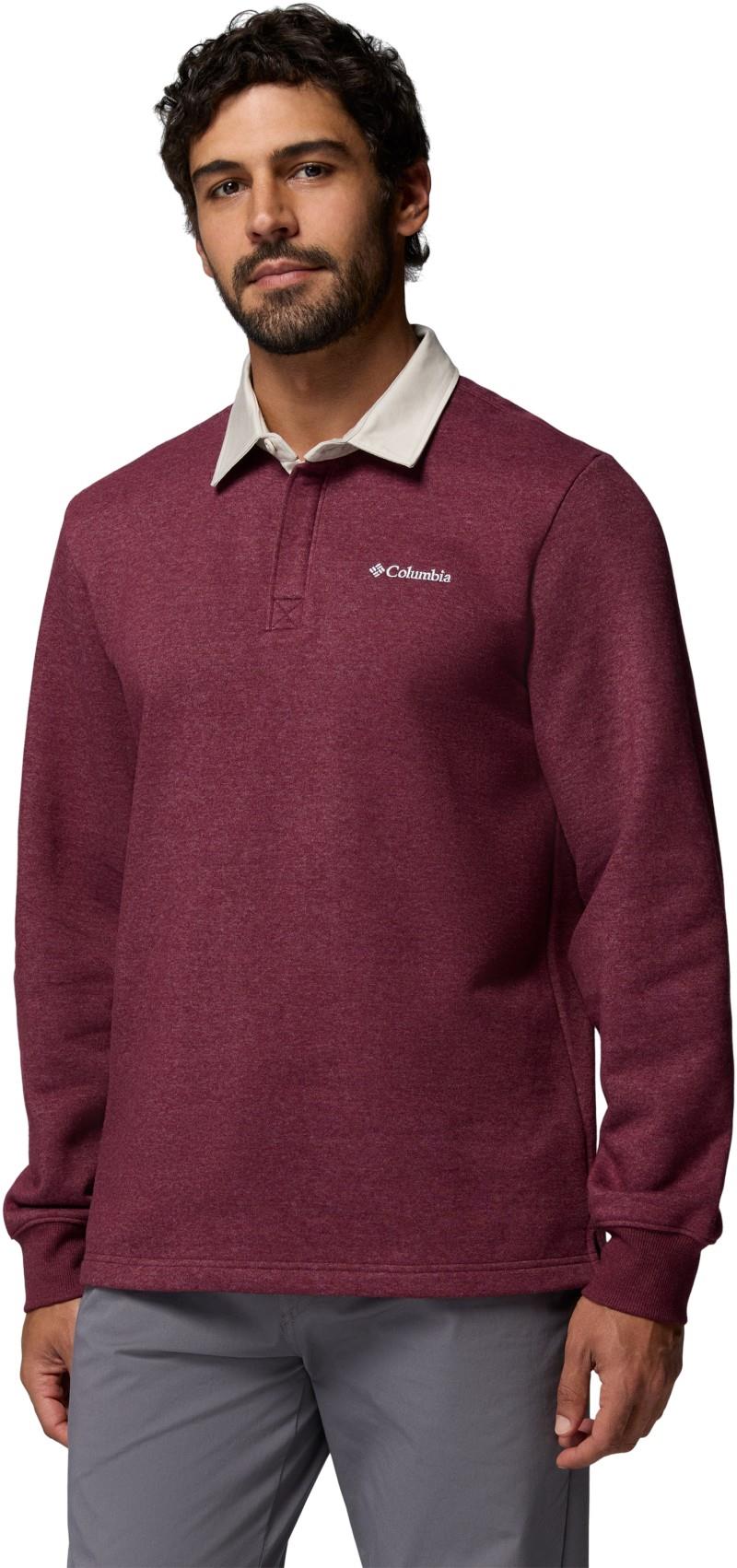 Hart Mountain Collared Pullover - Mens - rich wine heather / dark stone 1