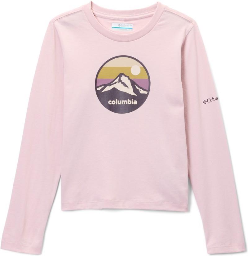 Hazeldel Hill II LS Graphic Tee - Youth Girls - mineral pink / circular scene 1