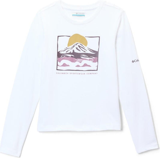 Hazeldel Hill II LS Graphic Tee - Youth Girls - white / all terrain 1