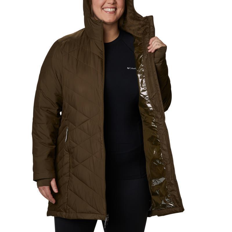 Heavenly Long Hooded Jacket, Extended - Womens - Olive Green 1