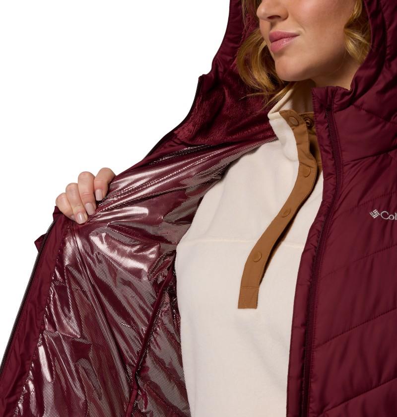 Heavenly Long Hooded Jacket, Extended - Womens - rich wine 1