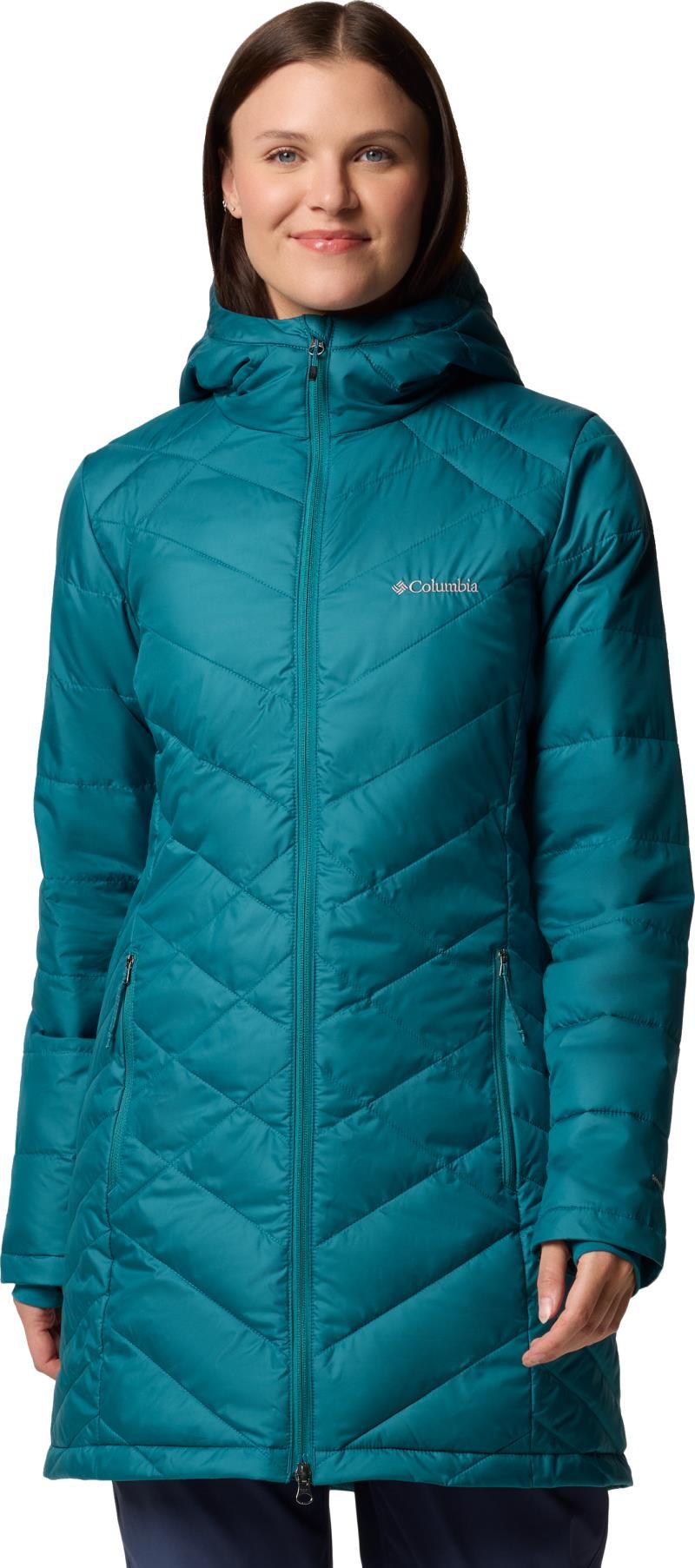 Heavenly Long Hooded Jacket, Extended - Womens - river blue 1