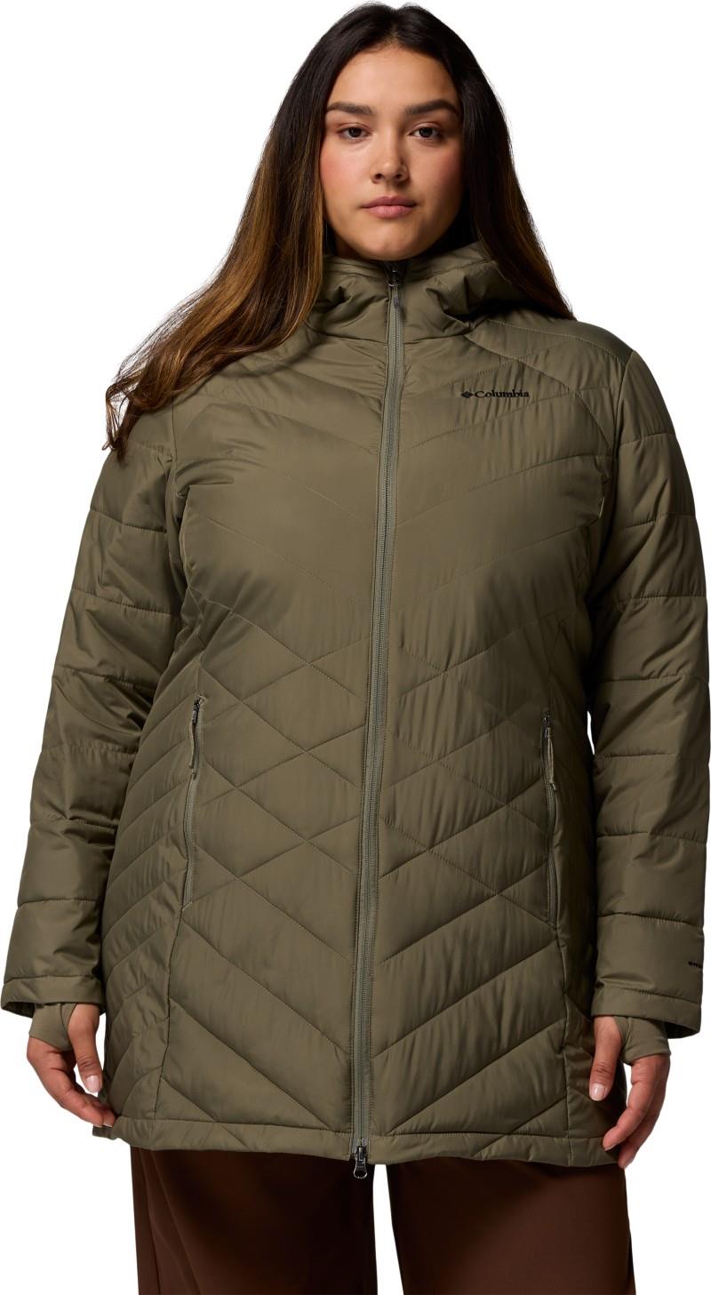 Heavenly Long Hooded Jacket, Extended - Womens - stone green 1