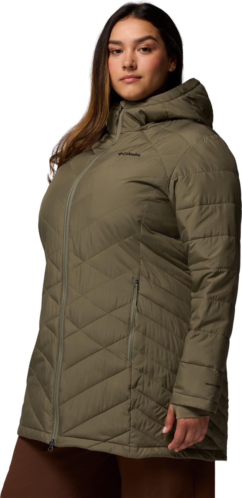 Heavenly Long Hooded Jacket, Extended - Womens - stone green 1