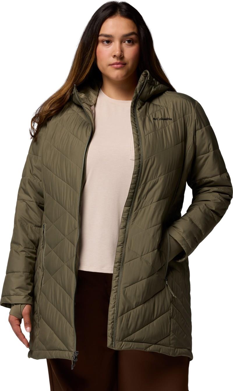 Heavenly Long Hooded Jacket, Extended - Womens - stone green 1