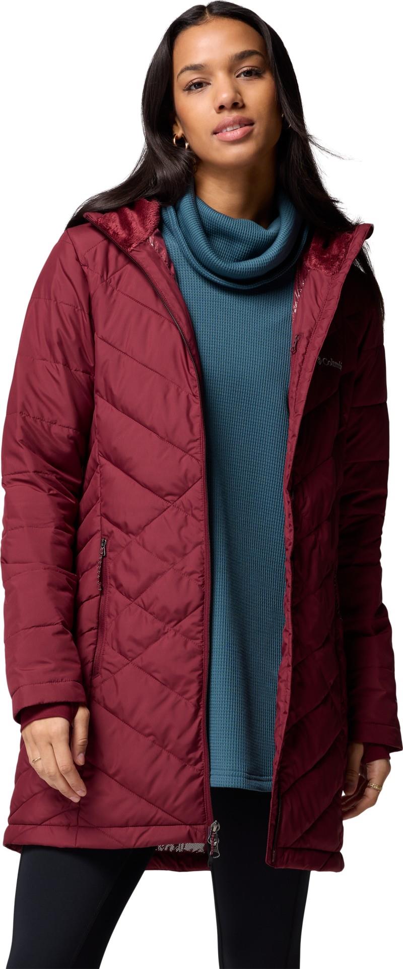 Heavenly Long Hooded Jacket - Womens - rich wine 1