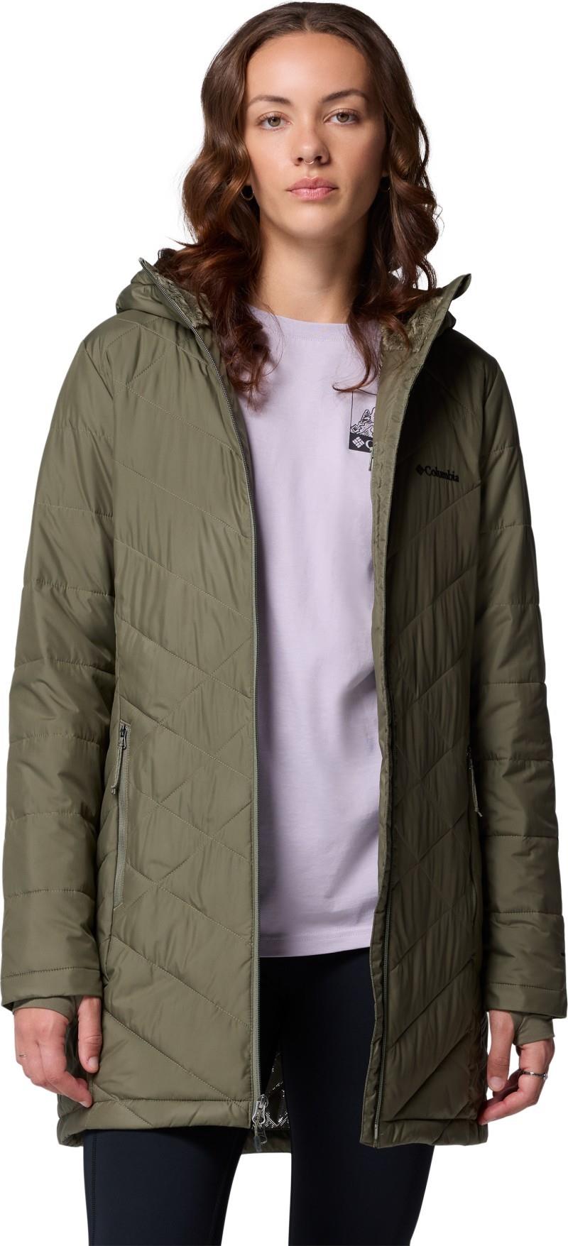 Heavenly Long Hooded Jacket - Womens - stone green 1