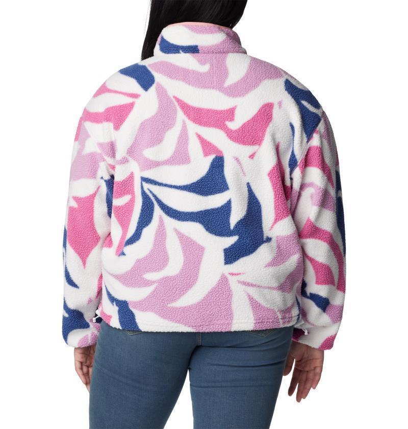 Helvetia Cropped Half Snap, Extended - Womens - Cosmos Floristic Print / Eve / Salmon Rose 2