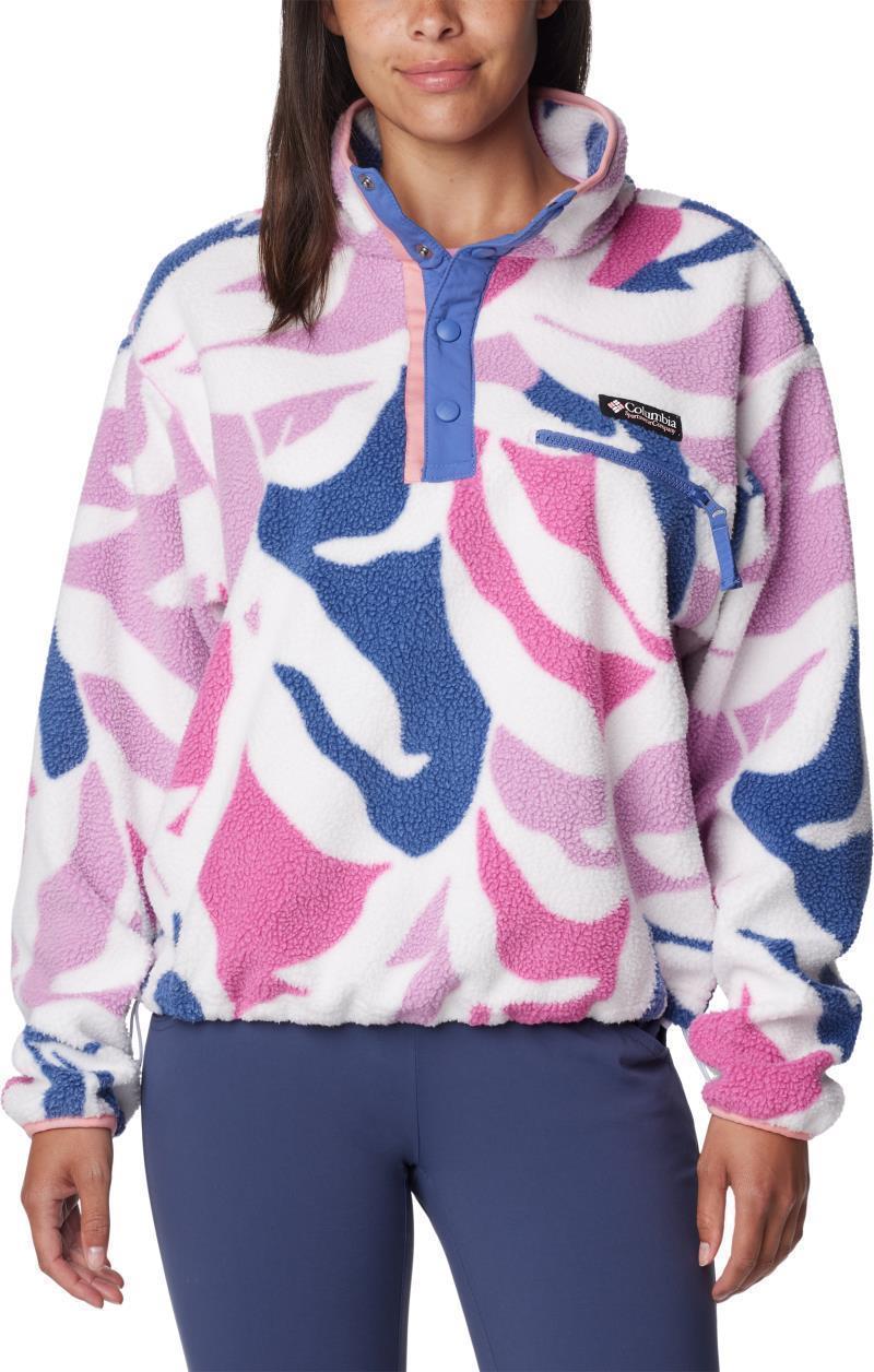Helvetia Cropped Half Snap - Womens - Cosmos Floristic Print / Eve / Salmon Rose 1