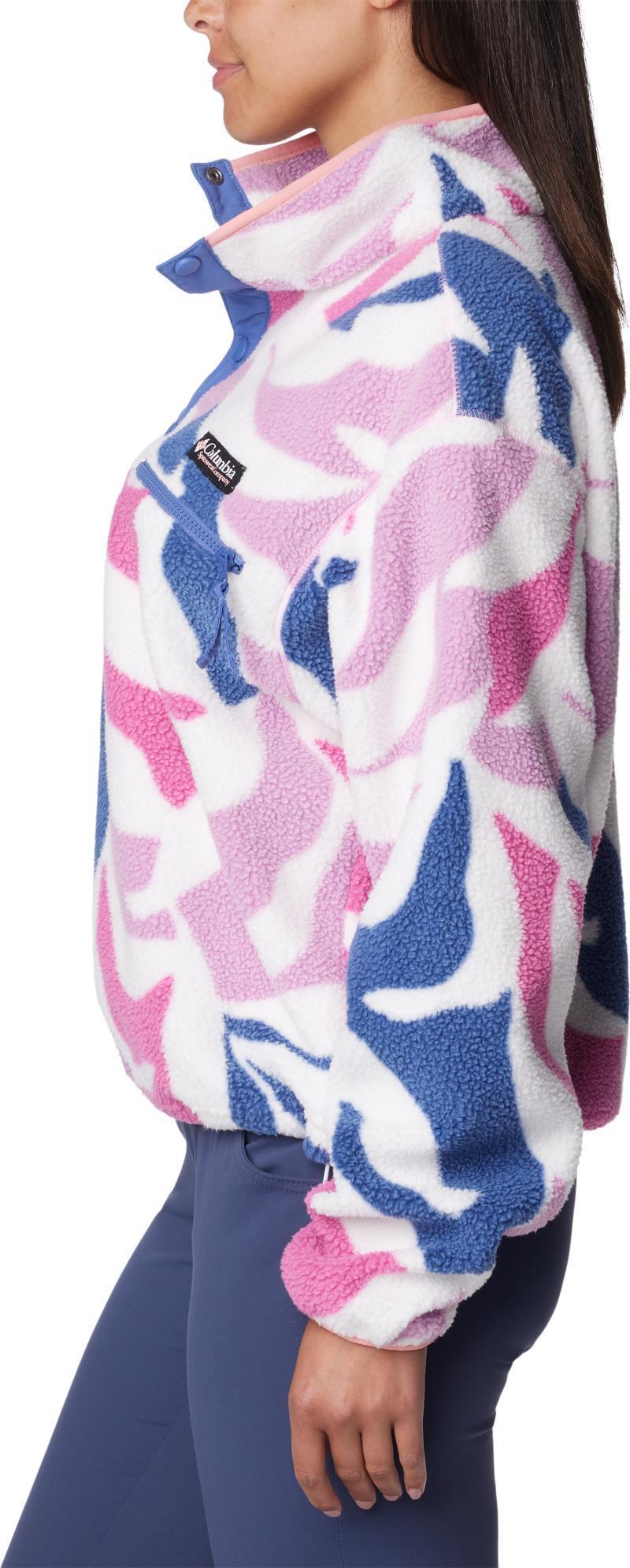 Helvetia Cropped Half Snap - Womens - Cosmos Floristic Print / Eve / Salmon Rose 3
