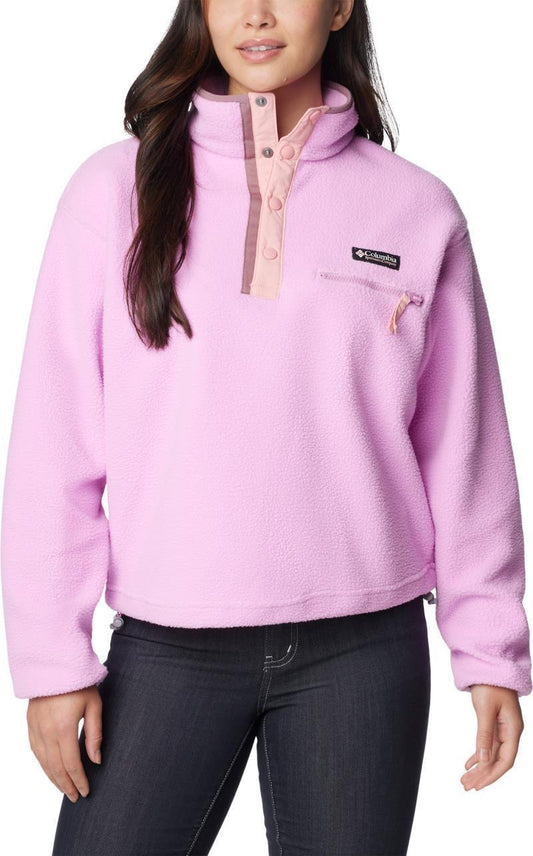 Helvetia Cropped Half Snap - Womens - Cosmos / Salmon Rose / Fig 1