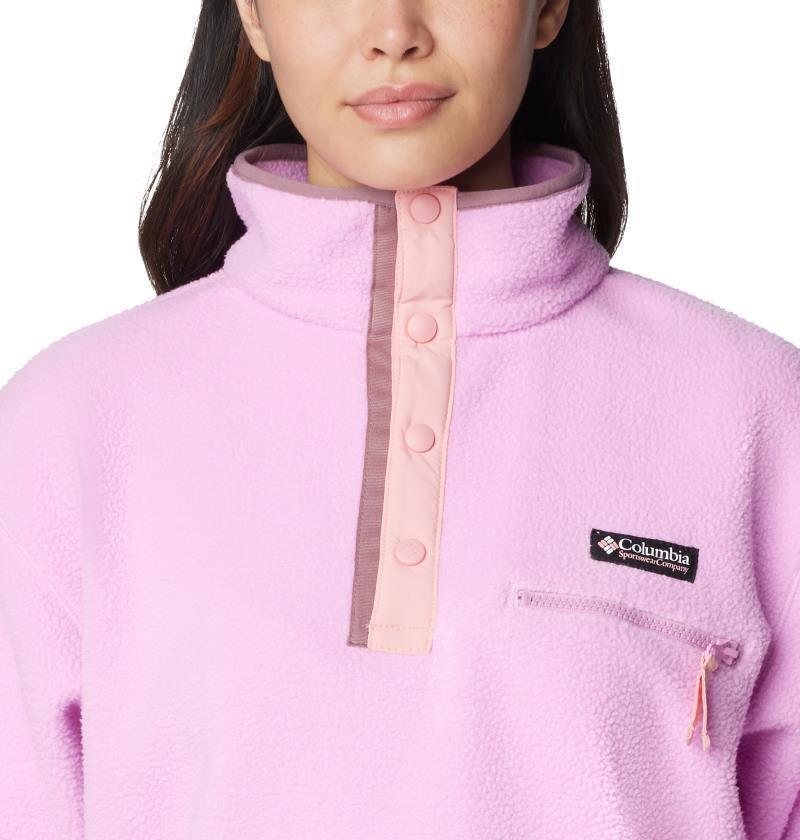 Helvetia Cropped Half Snap - Womens - Cosmos / Salmon Rose / Fig 5