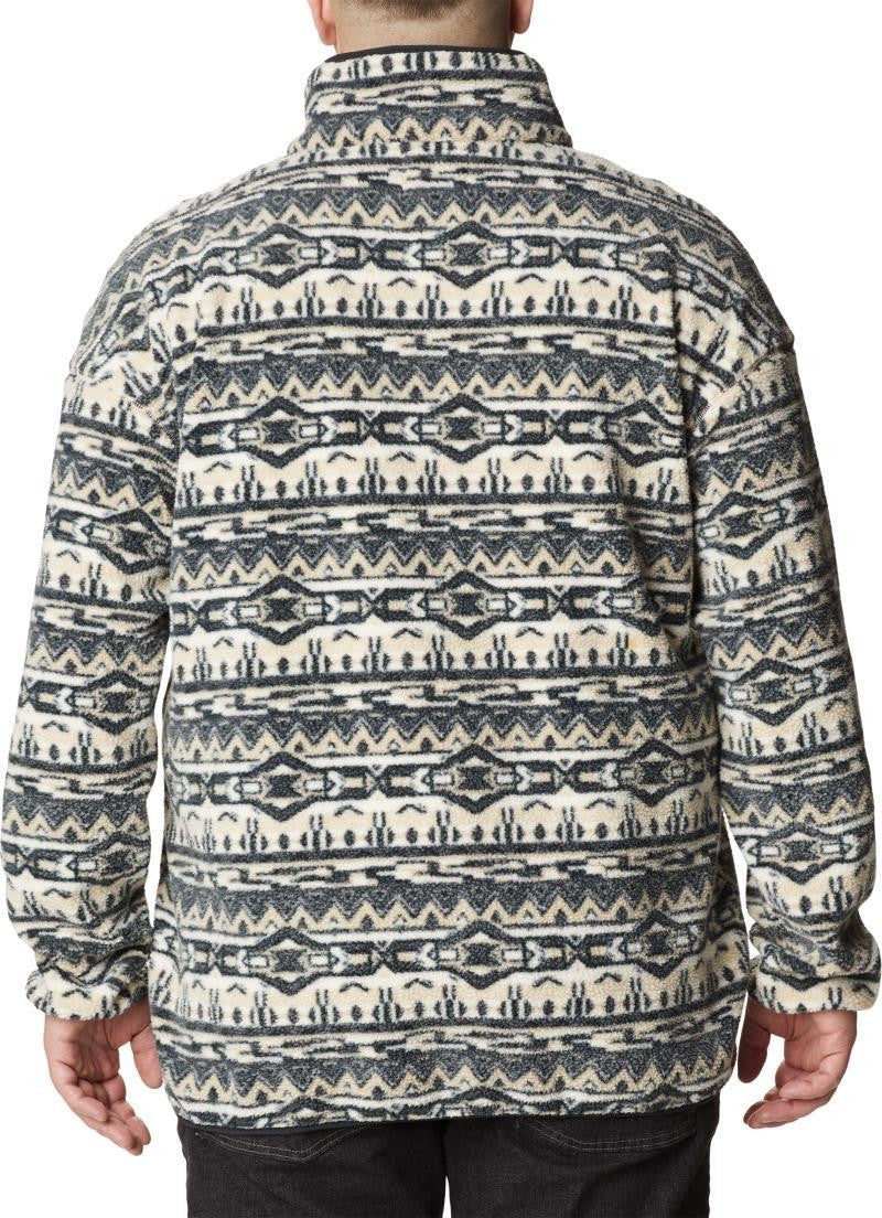 Helvetia Half Snap Fleece - Big - Mens - ancient fossil 80s stripe print 1