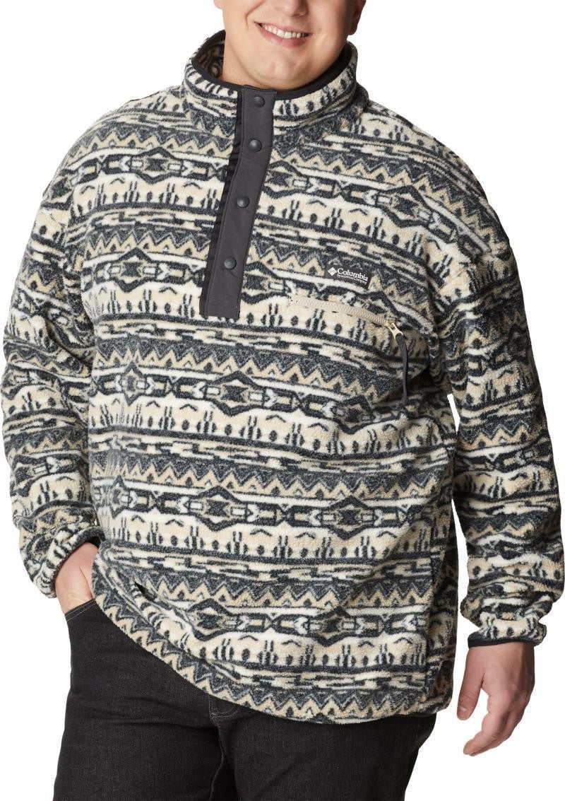 Helvetia Half Snap Fleece - Big - Mens - ancient fossil 80s stripe print 1