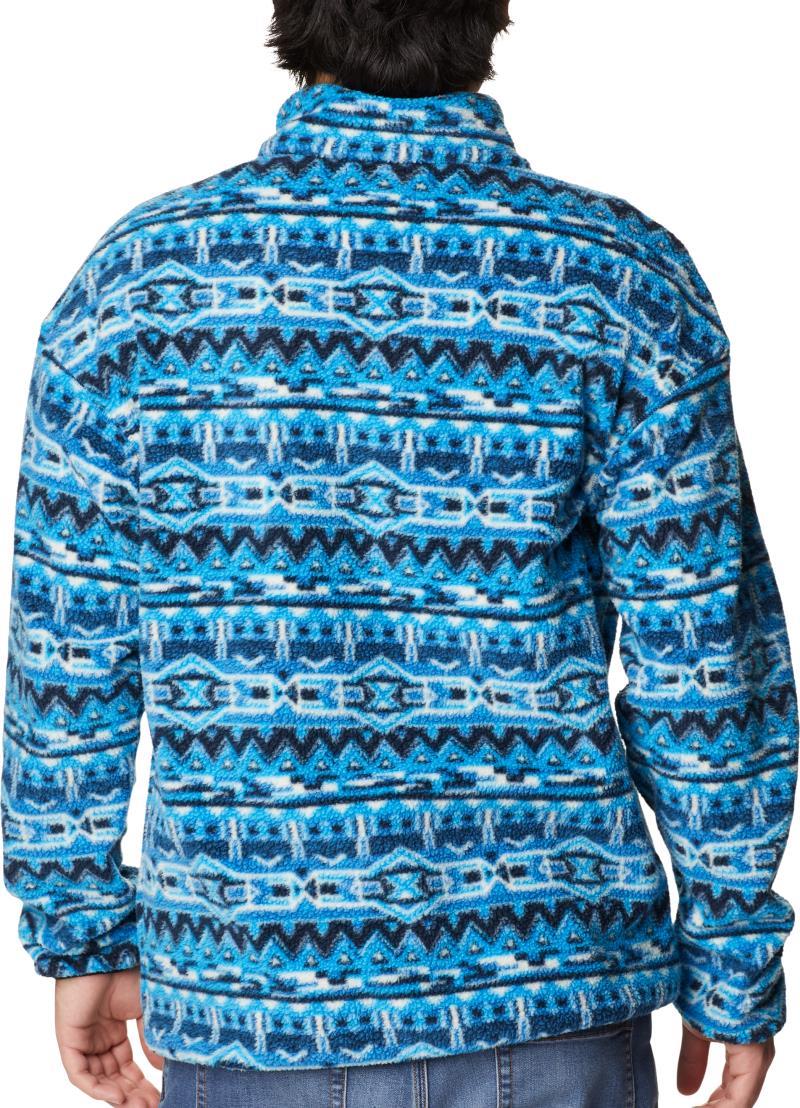 Helvetia Half Snap Fleece - Big - Mens - bright indigo 80s stripe print 1