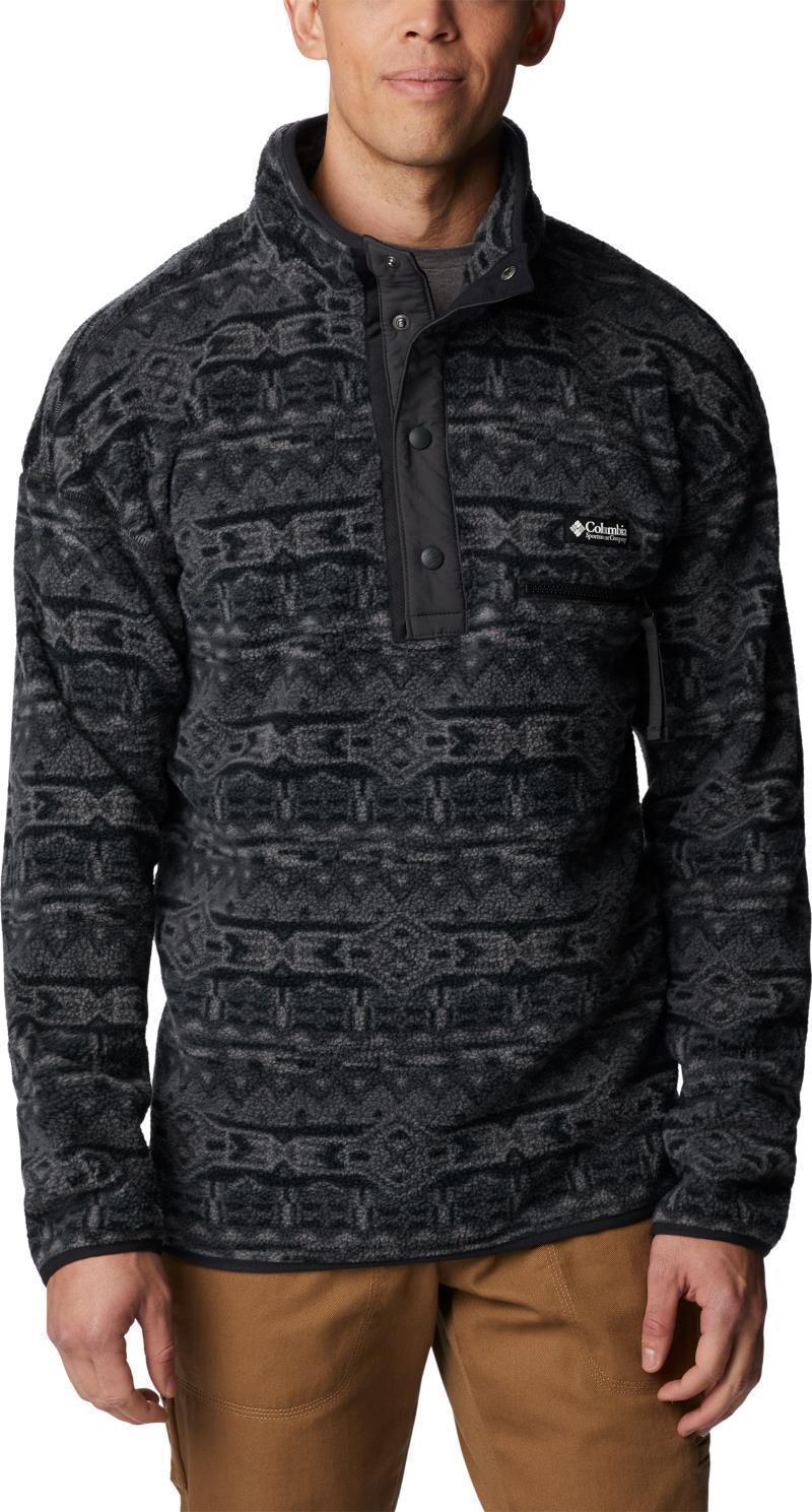 Helvetia Half Snap Fleece - Tall - Mens - Black 80s Stripe Print 1