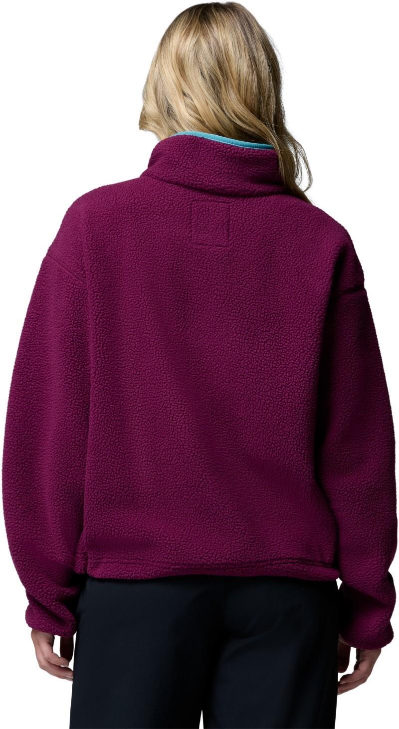 Helvetia II Cropped Half-Snap Fleece, Extended - Womens - marionberry / black 1
