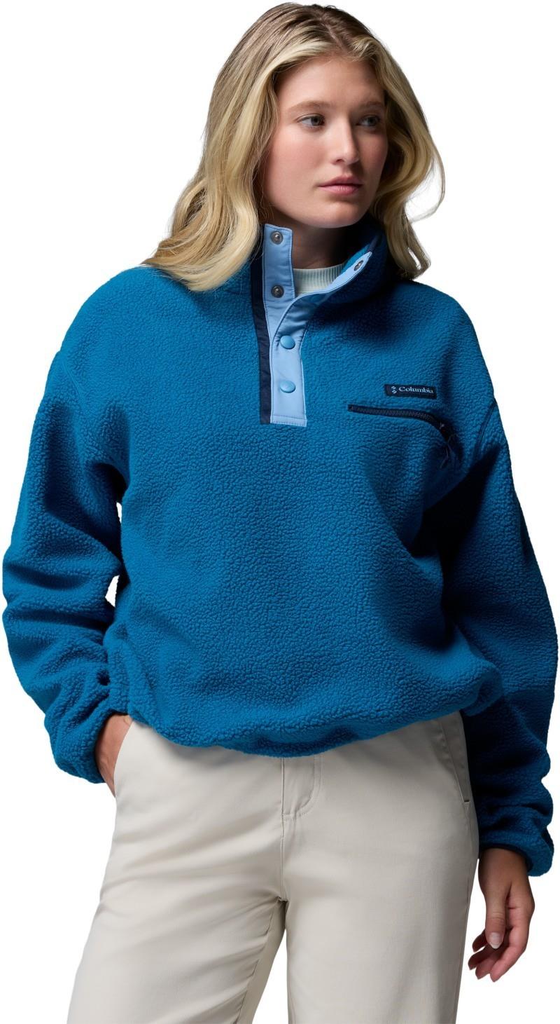 Helvetia II Cropped Half-Snap Fleece, Extended - Womens - phoenix blue / rainy day 1