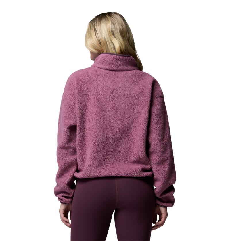 Helvetia II Cropped Half-Snap Fleece - Womens - antique mauve / mineral pink 1