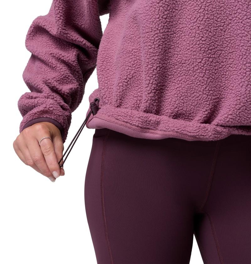 Helvetia II Cropped Half-Snap Fleece - Womens - antique mauve / mineral pink 1