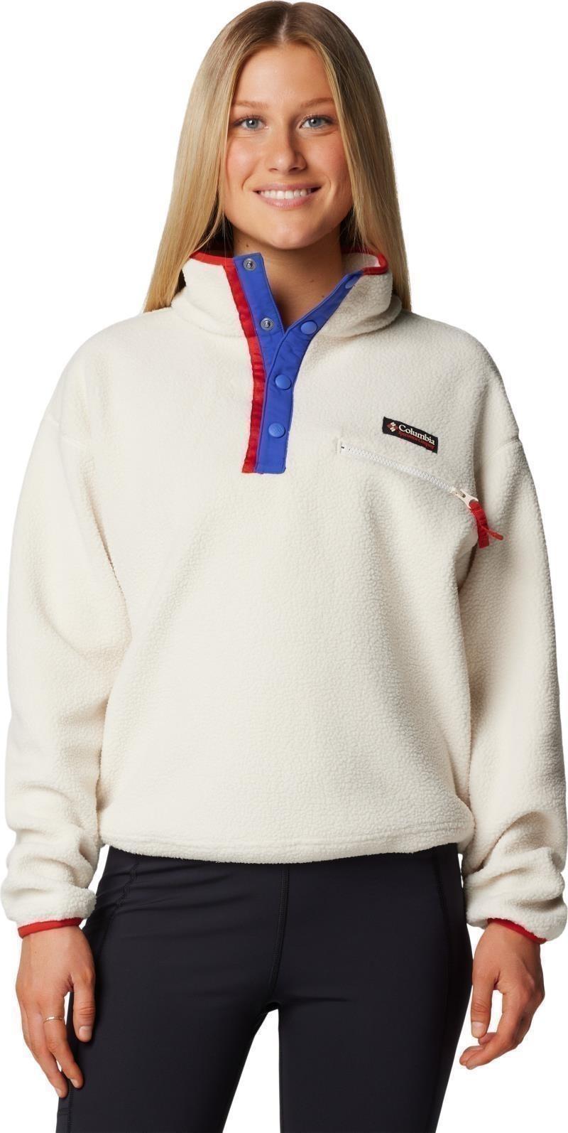 Helvetia II Cropped Half-Snap Fleece - Womens - chalk 1