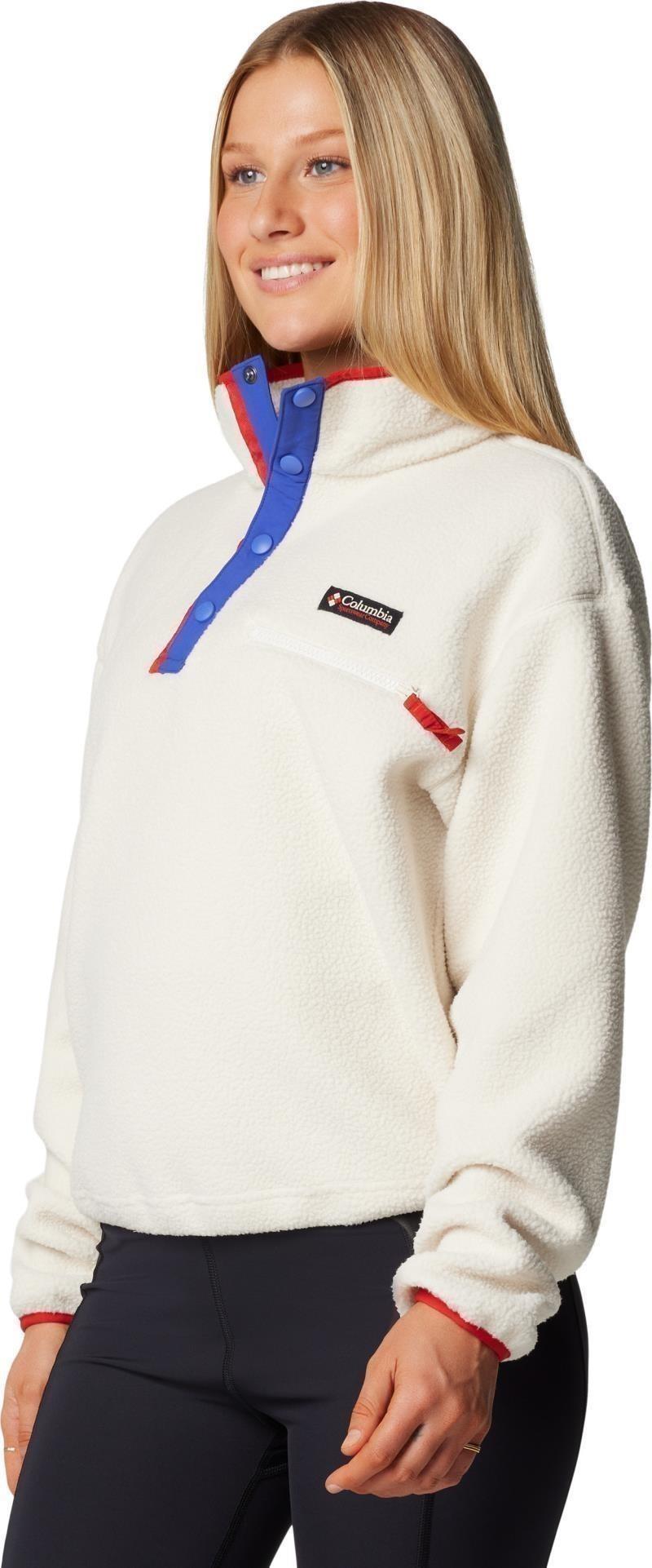 Helvetia II Cropped Half-Snap Fleece - Womens - chalk 1