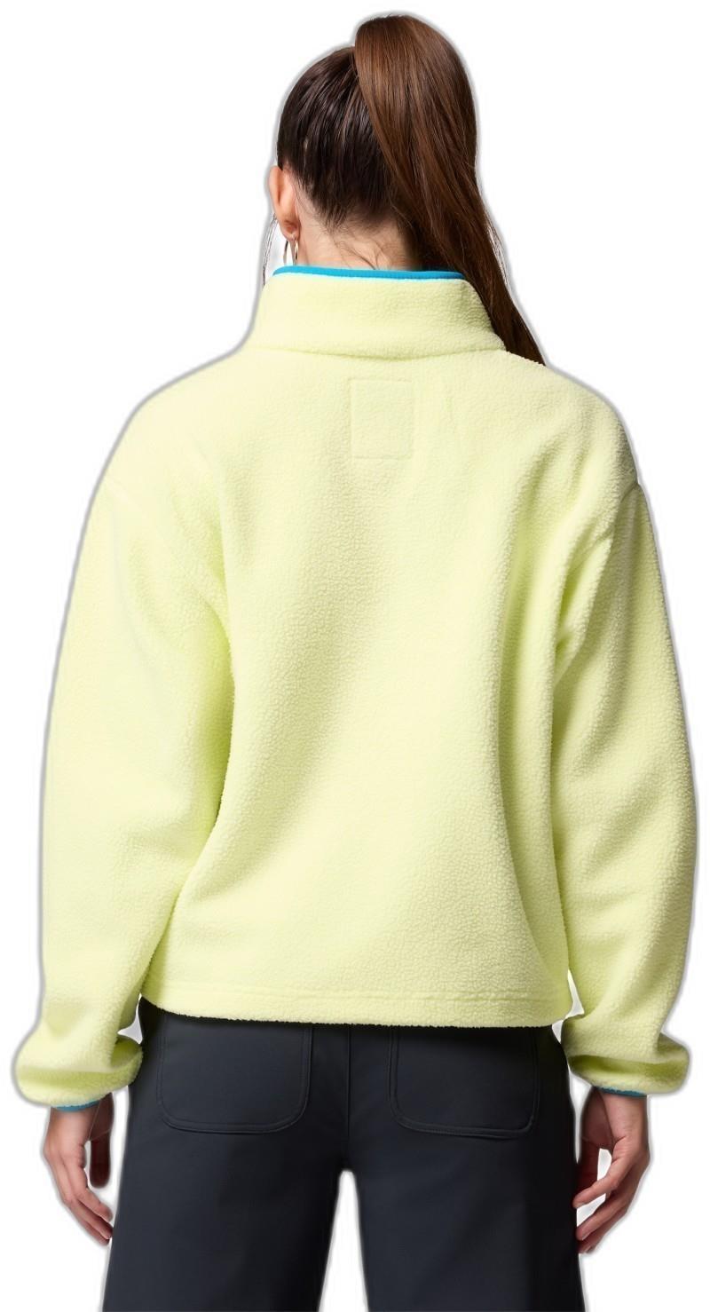 Helvetia II Cropped Half-Snap Fleece - Womens - citron haze / black / compass blue 1