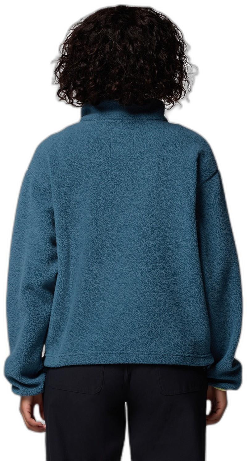 Helvetia II Cropped Half-Snap Fleece - Womens - everblue / crushed blue / citron haze 1