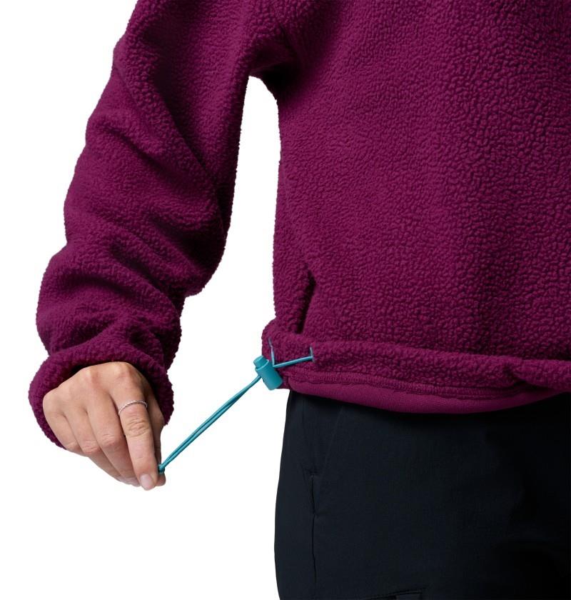 Helvetia II Cropped Half-Snap Fleece - Womens - marionberry / black 1