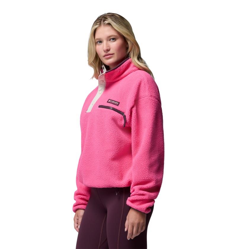 Helvetia II Cropped Half-Snap Fleece - Womens - nico / dark stone 1