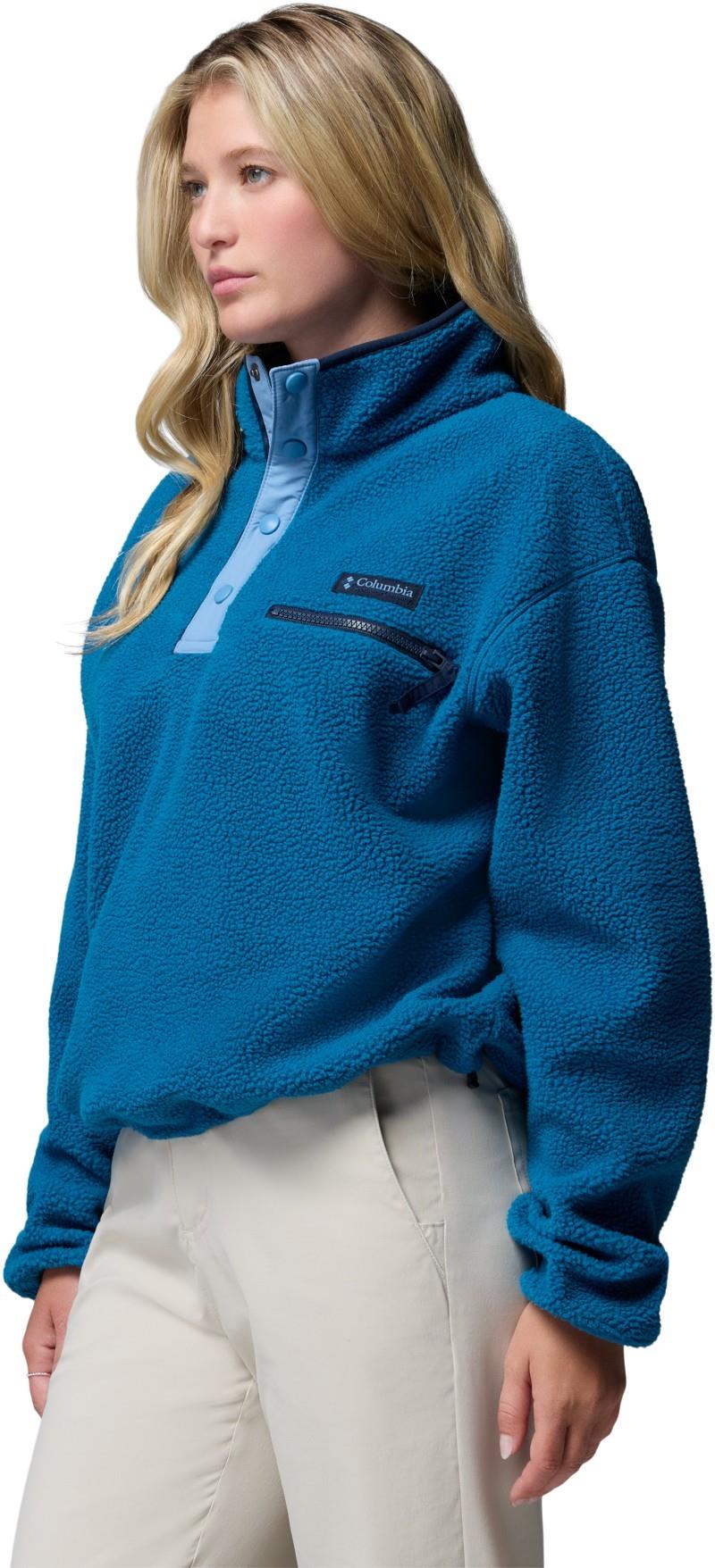 Helvetia II Cropped Half-Snap Fleece - Womens - phoenix blue / rainy day 1