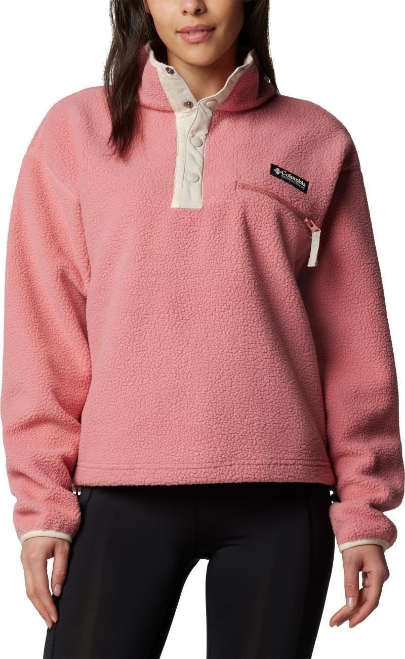 Helvetia II Cropped Half-Snap Fleece - Womens - pink agave 1