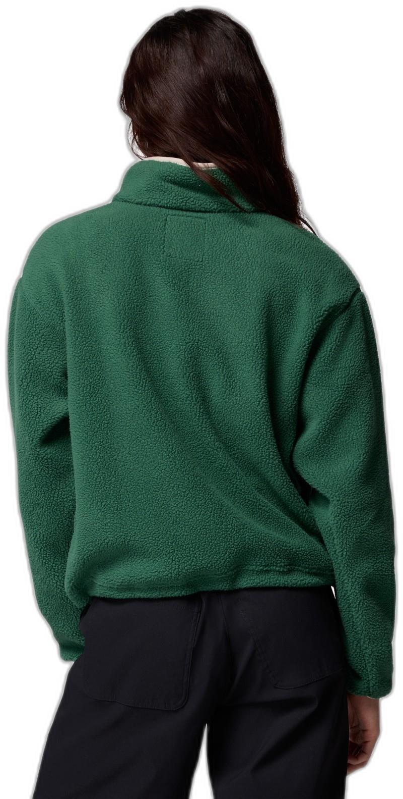 Helvetia II Cropped Half-Snap Fleece - Womens - rain forest / collegiate navy / dark stone 1