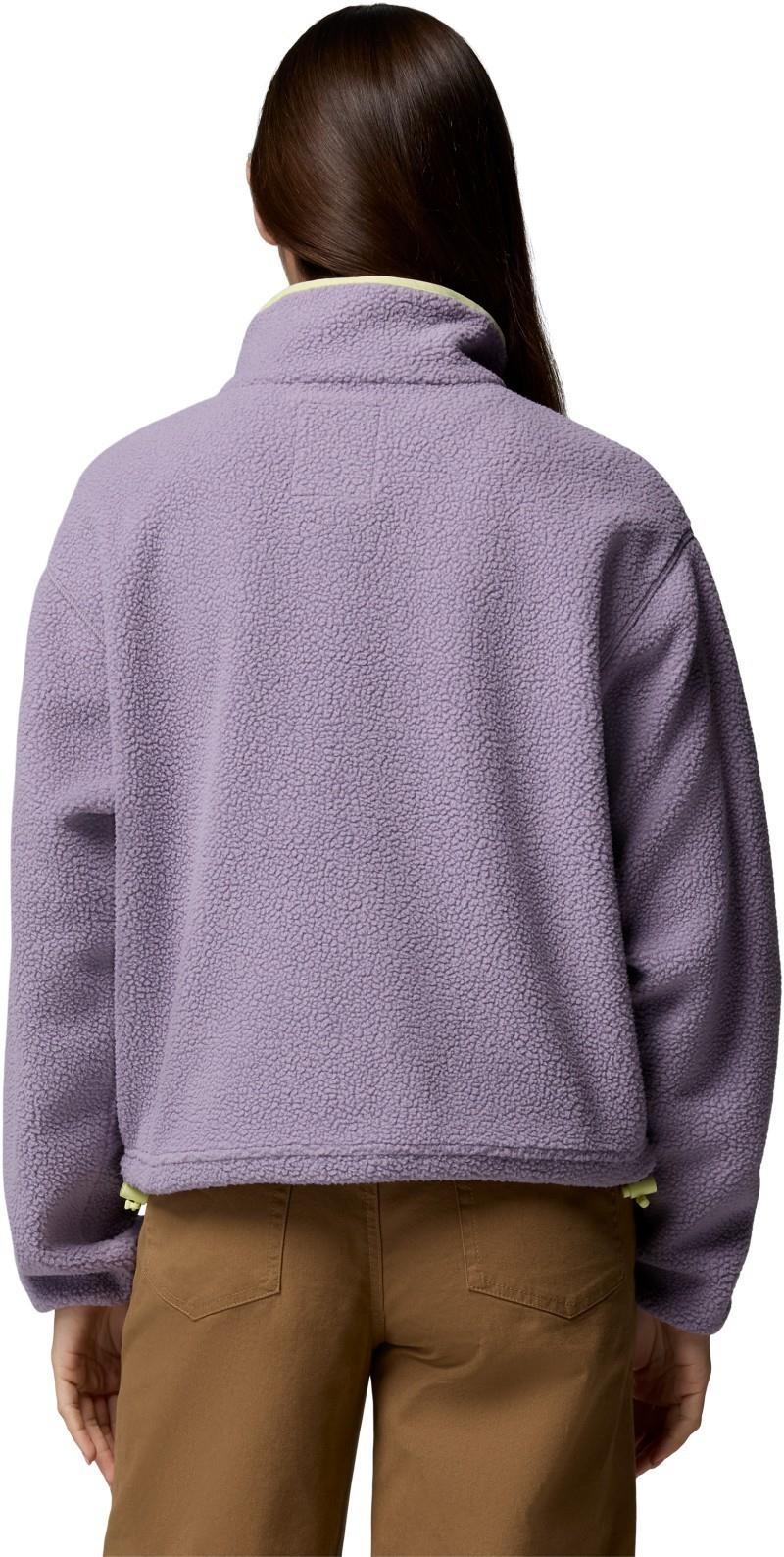 Helvetia II Cropped Half-Snap Fleece - Womens - shale purple / lavender pearl / citron haze 1