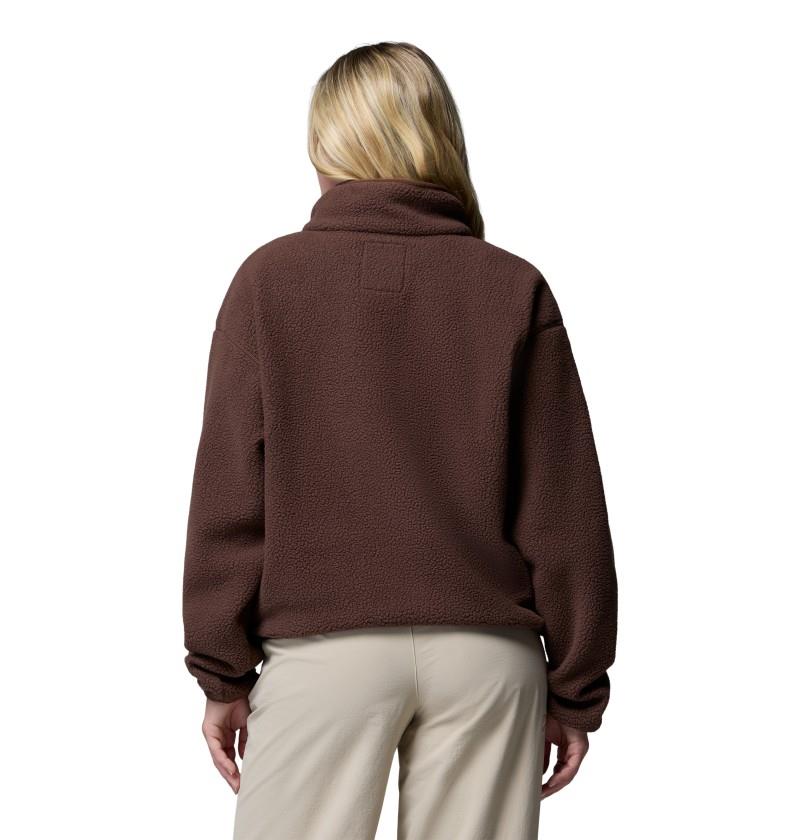 Helvetia II Cropped Half-Snap Fleece - Womens - tobacco 1