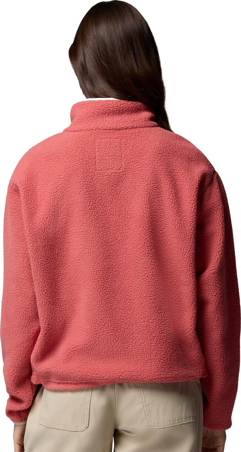 Helvetia II Cropped Half-Snap Fleece - Womens - washed red / moonvista / dark stone 1