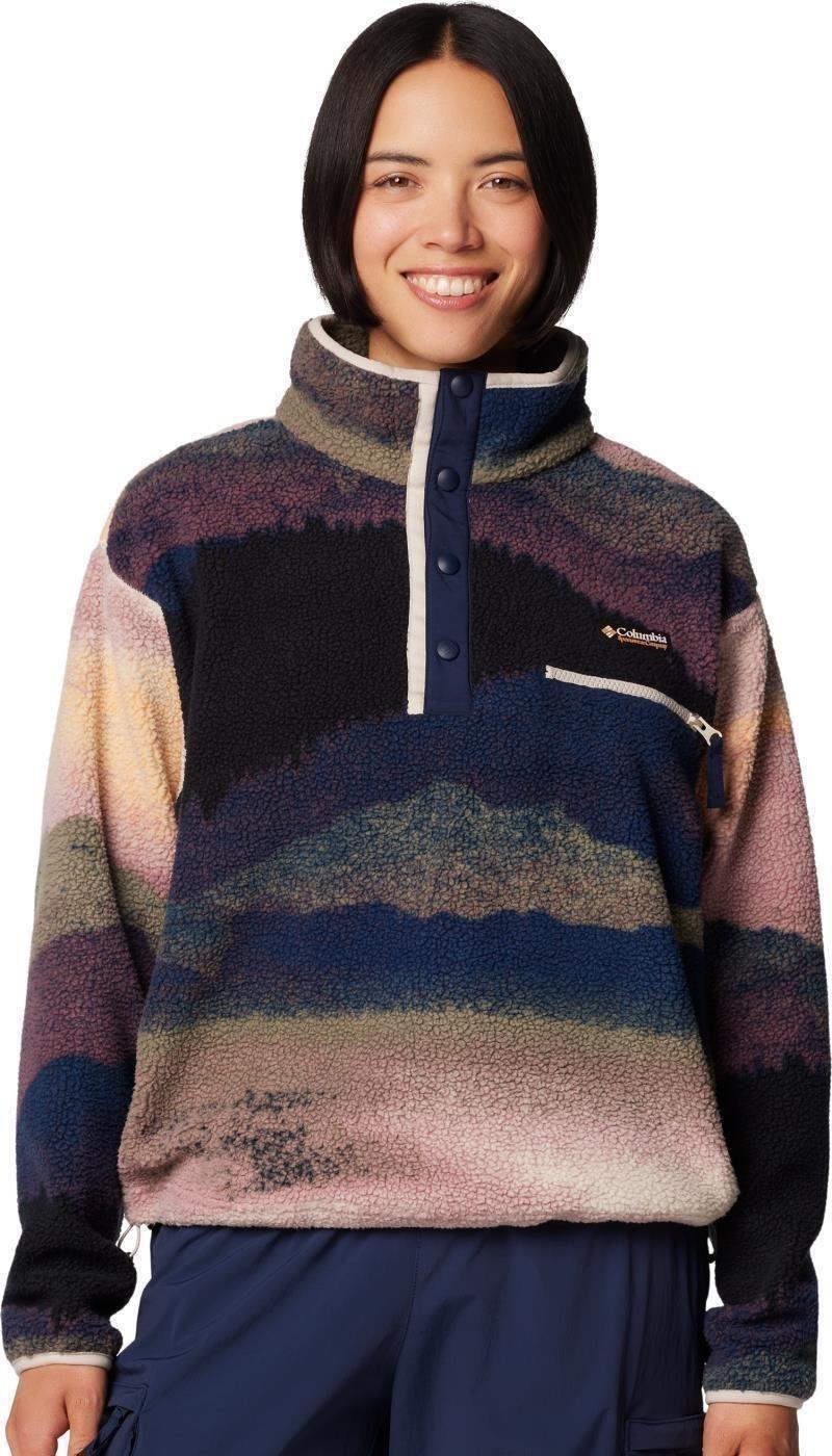 Helvetia II Cropped Half-Snap, Printed - Womens - collegiate navy dolomites 1
