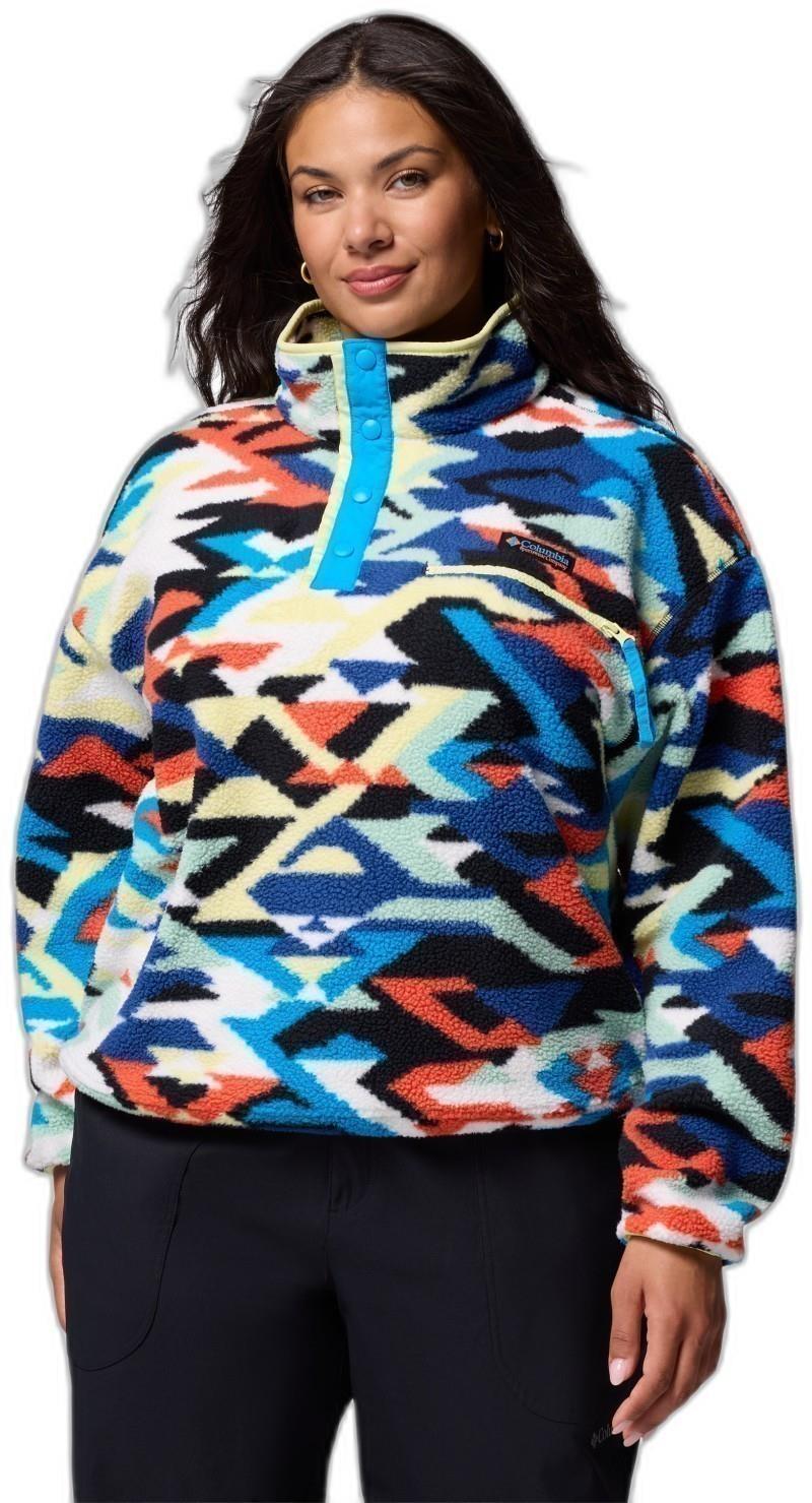 Helvetia II Cropped Half-Snap, Printed - Womens - compass blue reflections / compass blue 1