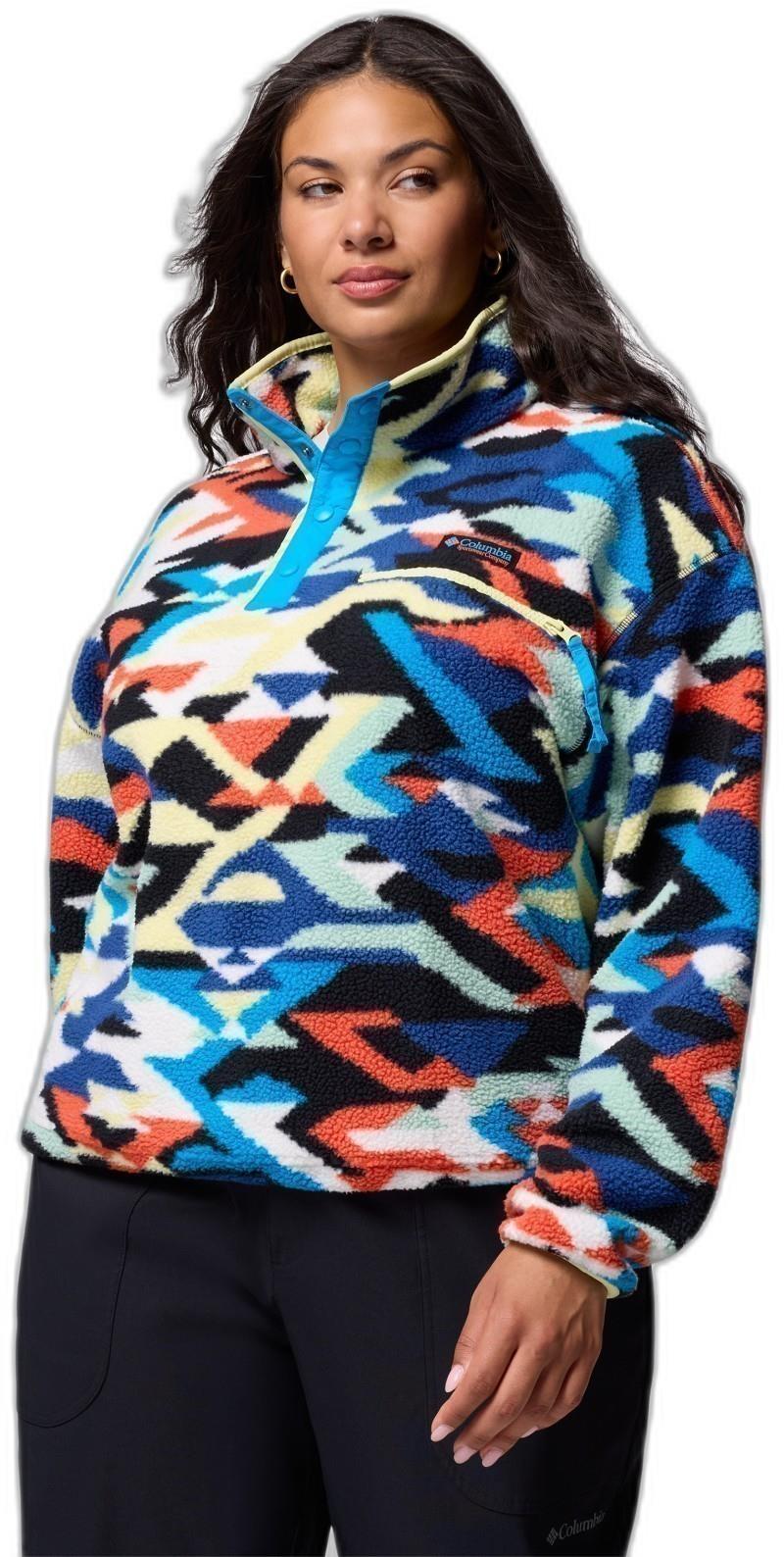 Helvetia II Cropped Half-Snap, Printed - Womens - compass blue reflections / compass blue 1